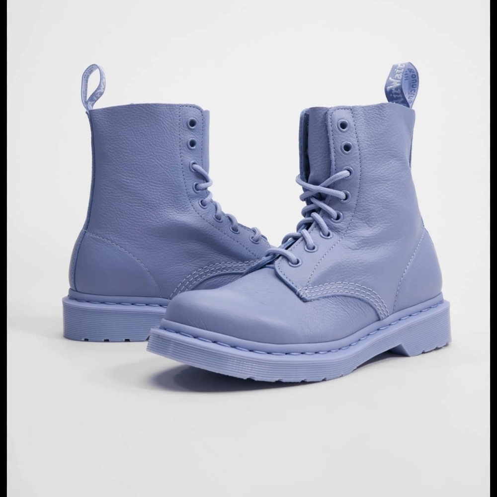 Dr. Martens 1460 Mono Lace Up Zen Blue Leather Boot Size 6 women’s US